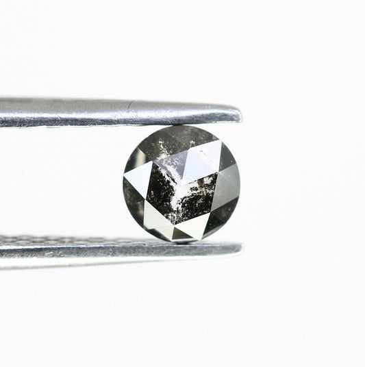0.37 CT Loose Rose Cut Round Salt and Pepper Real Diamond For Wedding/ Engagement RingFor Gold Ring Diamonds