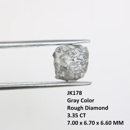 3.35CT Natural Rough Gray Uncut Diamond|For Uncut Rough Diamond Gold Ring|Raw Diamond For Jewelry|Unique Gift|Antique Raw Diamond Gift