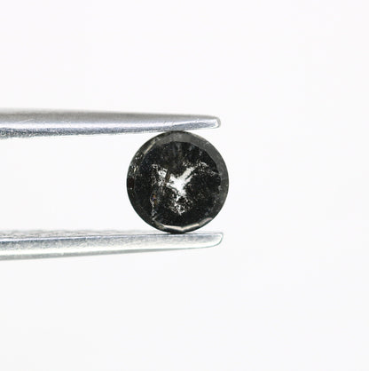 0.37 CT Loose Rose Cut Round Salt and Pepper Real Diamond For Wedding/ Engagement RingFor Gold Ring Diamonds