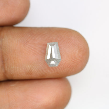 1.18 CT Salt and Pepper Natural Loose Diamond, Coffin Cut For handmade necklace pendant, Fancy Diamond for Engagement Ring Anniversary