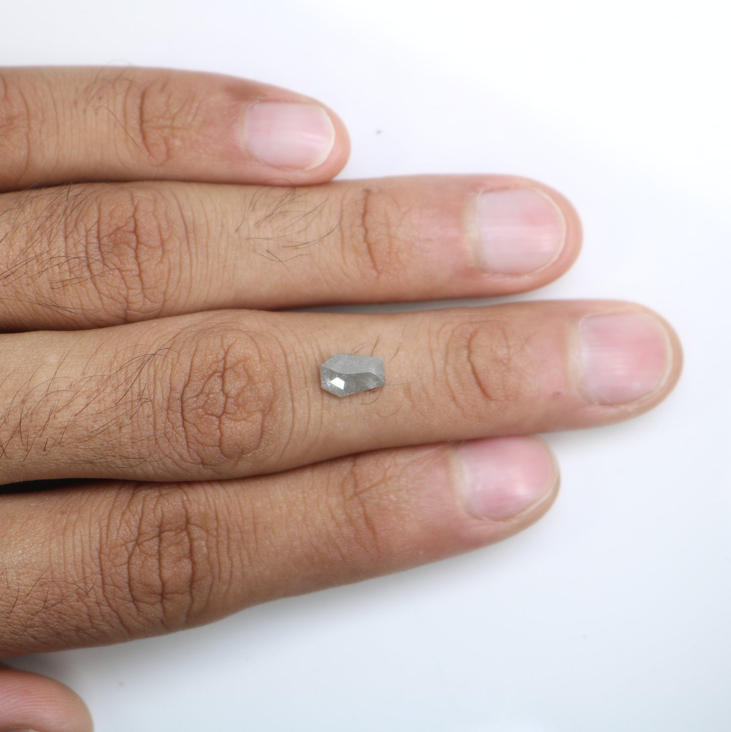 1.18 CT Salt and Pepper Natural Loose Diamond, Coffin Cut For handmade necklace pendant, Fancy Diamond for Engagement Ring Anniversary