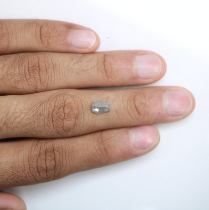 1.18 CT Salt and Pepper Natural Loose Diamond, Coffin Cut For handmade necklace pendant, Fancy Diamond for Engagement Ring Anniversary