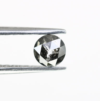 0.37 CT Loose Rose Cut Round Salt and Pepper Real Diamond For Wedding/ Engagement RingFor Gold Ring Diamonds