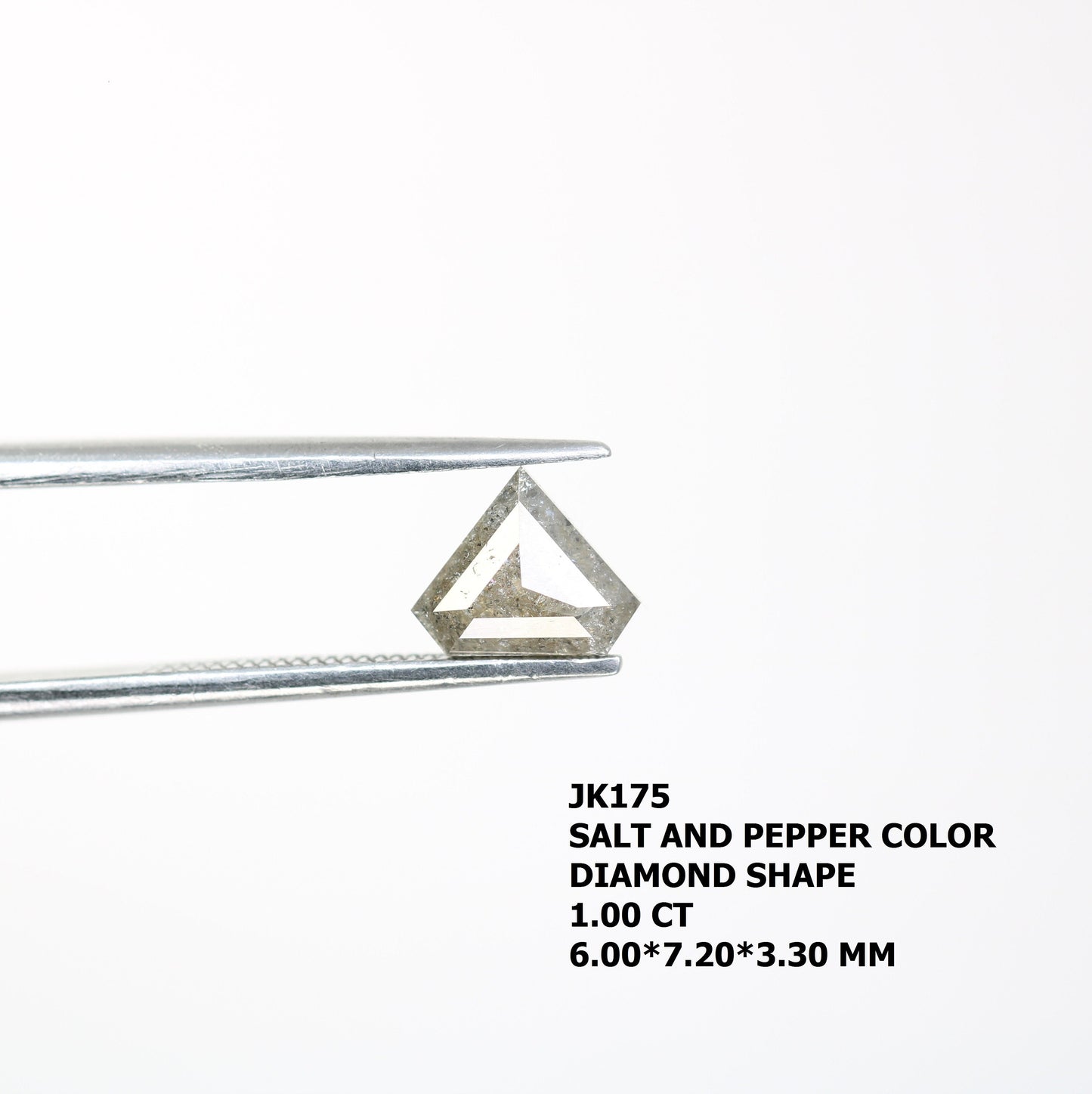 1 CT Salt and Pepper Natural Loose Diamond, Shield Cut For handmade necklace pendant, Fancy Diamond for Engagement Ring Anniversary Diamonds