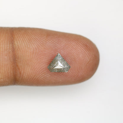 1 CT Salt and Pepper Natural Loose Diamond, Shield Cut For handmade necklace pendant, Fancy Diamond for Engagement Ring Anniversary Diamonds