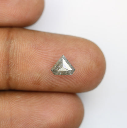 1 CT Salt and Pepper Natural Loose Diamond, Shield Cut For handmade necklace pendant, Fancy Diamond for Engagement Ring Anniversary Diamonds