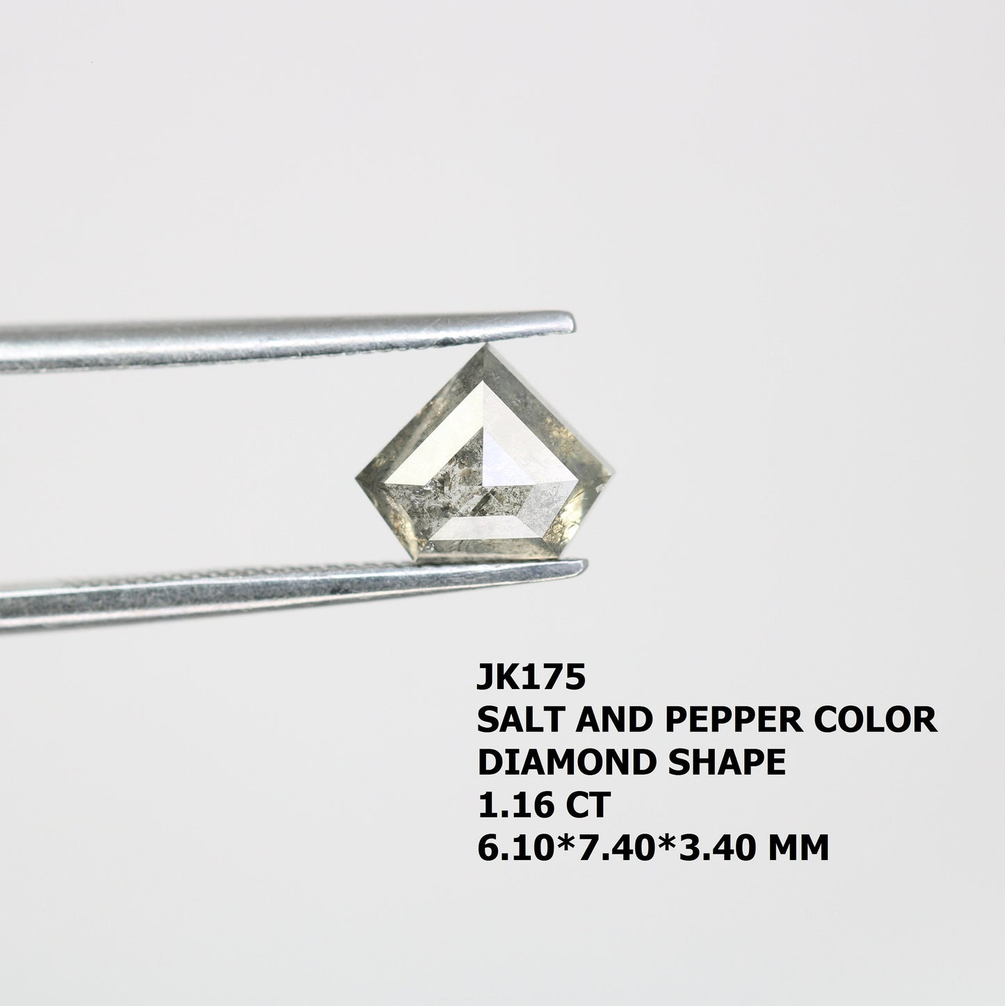 1.16 CT Salt and Pepper Natural Loose Diamond, Pentagon Cut For handmade necklace pendant, Fancy Diamond for Engagement Ring Anniversary
