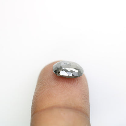 2.67 CT Oval Natural Salt and Pepper Loose Diamond- Wedding Solitaire with Halo, Perfect Gift for Wife or Girlfriend & Unique Jewelry Design
