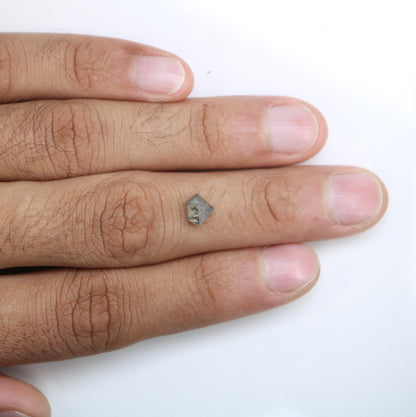 1.16 CT Salt and Pepper Natural Loose Diamond, Pentagon Cut For handmade necklace pendant, Fancy Diamond for Engagement Ring Anniversary