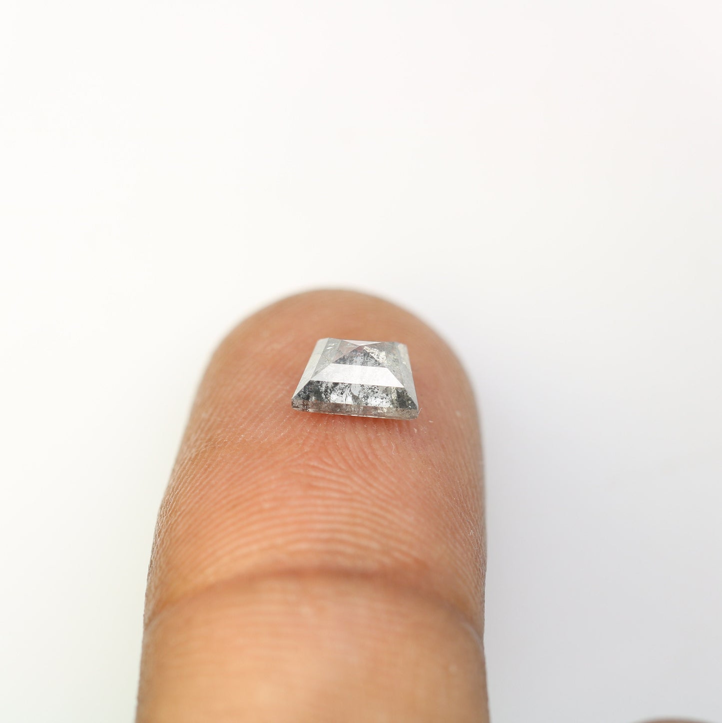 1.12 CT Salt and Pepper Natural Loose Diamond, Geometric Cut For handmade necklace pendant, Fancy Diamond for Engagement Ring Anniversary