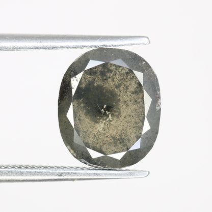 2.67 CT Oval Natural Salt and Pepper Loose Diamond- Wedding Solitaire with Halo, Perfect Gift for Wife or Girlfriend & Unique Jewelry Design