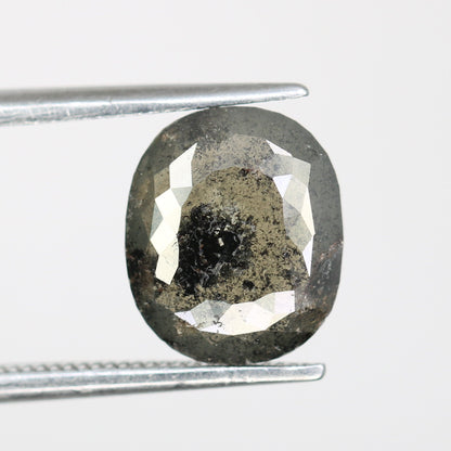 2.67 CT Oval Natural Salt and Pepper Loose Diamond- Wedding Solitaire with Halo, Perfect Gift for Wife or Girlfriend & Unique Jewelry Design