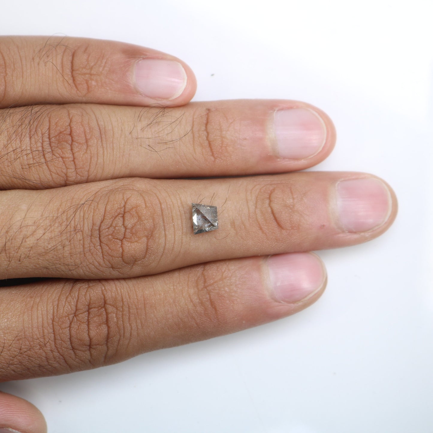 1.12 CT Salt and Pepper Natural Loose Diamond, Geometric Cut For handmade necklace pendant, Fancy Diamond for Engagement Ring Anniversary
