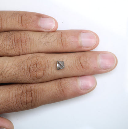 1.12 CT Salt and Pepper Natural Loose Diamond, Geometric Cut For handmade necklace pendant, Fancy Diamond for Engagement Ring Anniversary