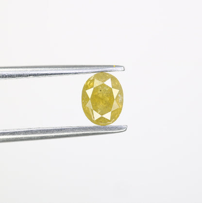 5x4mm Yellow Oval Rustic Loose Diamond - Ideal for Custom Gold Rings & Unique Statement Jewelry Designs