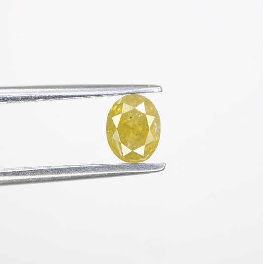 5x4mm Yellow Oval Rustic Loose Diamond - Ideal for Custom Gold Rings & Unique Statement Jewelry Designs
