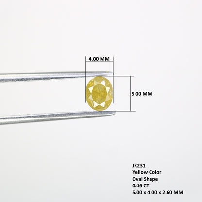 5x4mm Yellow Oval Rustic Loose Diamond - Ideal for Custom Gold Rings & Unique Statement Jewelry Designs