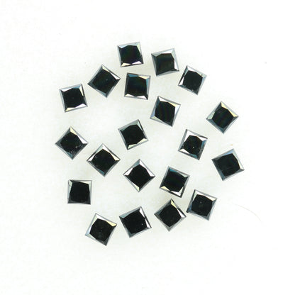 0.74 TCW Loose Black Princess Cut Diamonds For Wedding And Engagement JewelryFor Gold Ring Diamonds