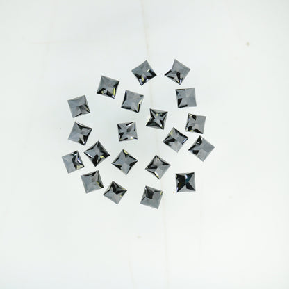 0.74 TCW Loose Black Princess Cut Diamonds For Wedding And Engagement JewelryFor Gold Ring Diamonds