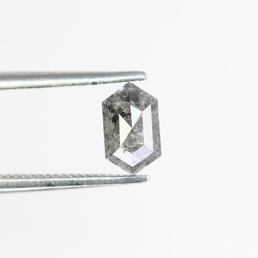 0.78 CT Hexagon Cut Salt and Pepper Diamond - Natural Hexagon Diamond - Salt and Pepper Ring - Gift for Wifey - Gift for mother - jewelry