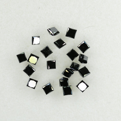 0.74 TCW Loose Black Princess Cut Diamonds For Wedding And Engagement JewelryFor Gold Ring Diamonds
