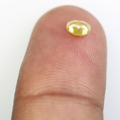 5x4mm Yellow Oval Rustic Loose Diamond - Ideal for Custom Gold Rings & Unique Statement Jewelry Designs