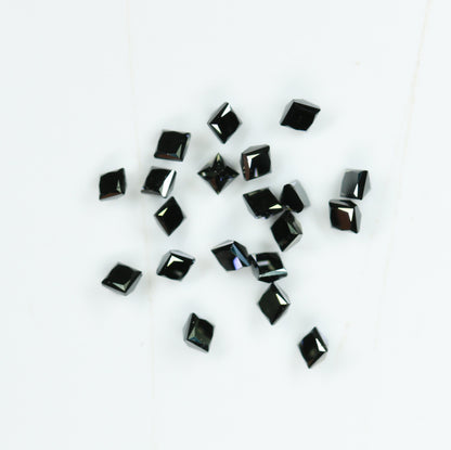 0.74 TCW Loose Black Princess Cut Diamonds For Wedding And Engagement JewelryFor Gold Ring Diamonds