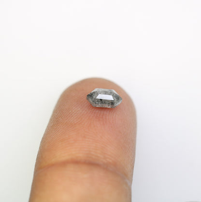 0.78 CT Hexagon Cut Salt and Pepper Diamond - Natural Hexagon Diamond - Salt and Pepper Ring - Gift for Wifey - Gift for mother - jewelry