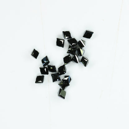 0.74 TCW Loose Black Princess Cut Diamonds For Wedding And Engagement JewelryFor Gold Ring Diamonds