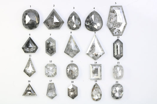 Natural Salt and Pepper Diamonds | Mixed Shape Earth-Mined Gemstones for Earrings and Wedding Rings | Unique Gold Jewelry Gifts