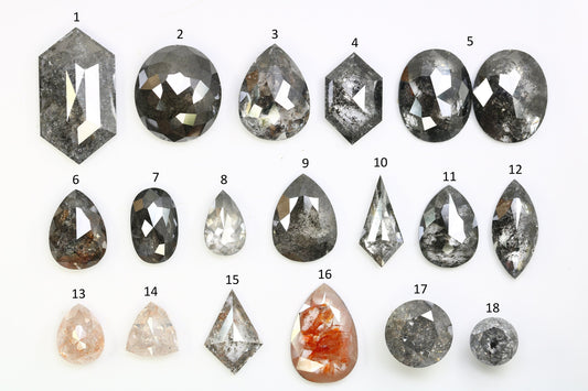 Sale on Natural Salt and Pepper Diamonds | Unique Loose Mixed Shape Gemstones for Jewelry | Perfect Gifts for Men and Women