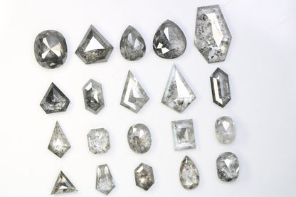 Natural Salt and Pepper Diamonds | Mixed Shape Earth-Mined Gemstones for Earrings and Wedding Rings | Unique Gold Jewelry Gifts