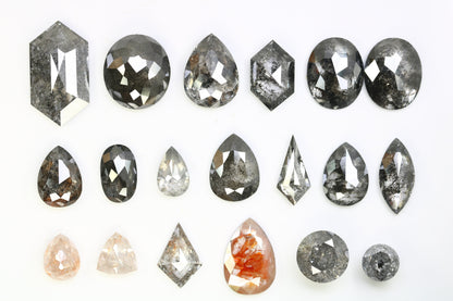 Sale on Natural Salt and Pepper Diamonds | Unique Loose Mixed Shape Gemstones for Jewelry | Perfect Gifts for Men and Women