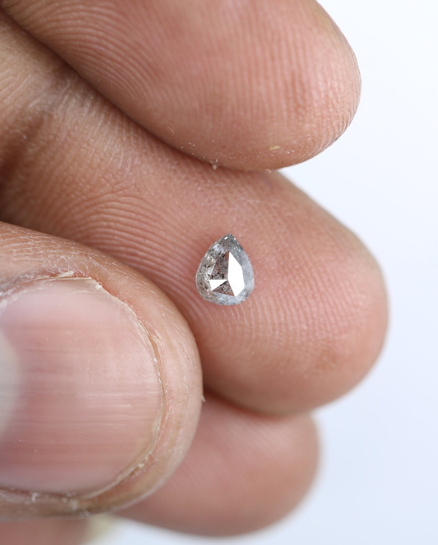 Pear Grey Salt and Pepper Diamond 4 Engagement RingFor Gold Ring Diamonds