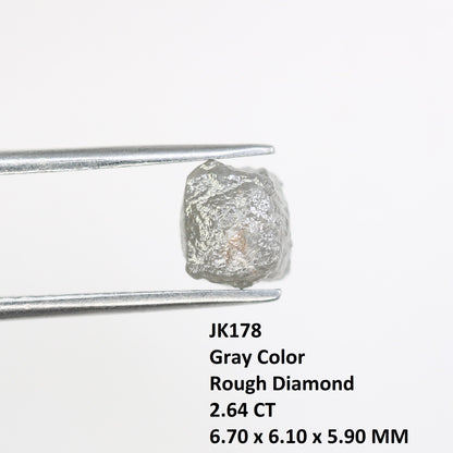 2.64 CT Natural Rough Gray Uncut Diamond | For Uncut Rough Diamond Ring | Raw Diamond For Jewelry | Unique Gift | Antique Raw Diamond Gift