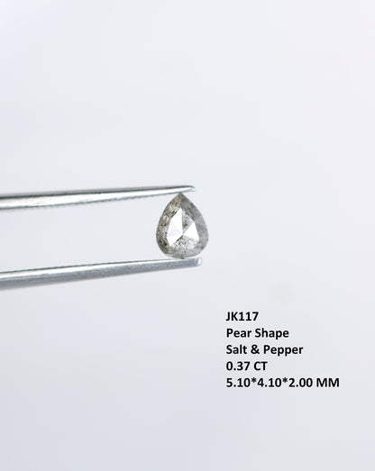 Pear Grey Salt and Pepper Diamond 4 Engagement RingFor Gold Ring Diamonds