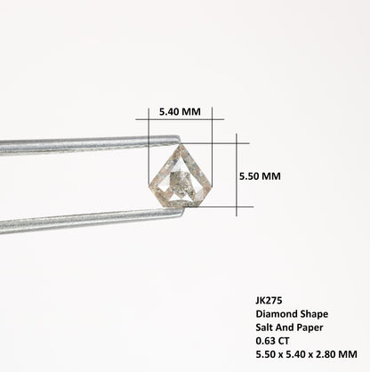 0.63 CT Salt and Pepper Unique Loose Diamond, Pentagon Cut for Handmade Necklace Pendant, Diamond Bracelet Engagement Gold Ring For Women