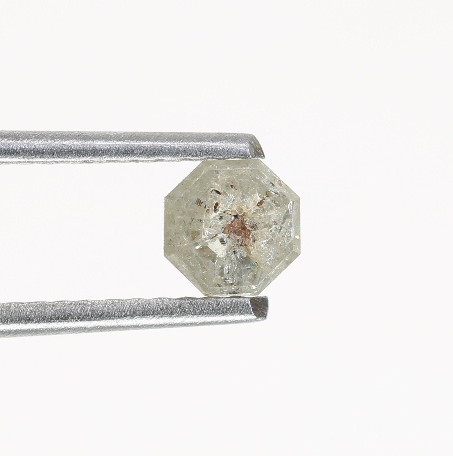 0.45 CT Hexagon Cut Salt and Pepper Diamond - Natural Hexagon Diamond - Salt and Pepper Ring - Gift for Wifey - Gift for mother - jewelry