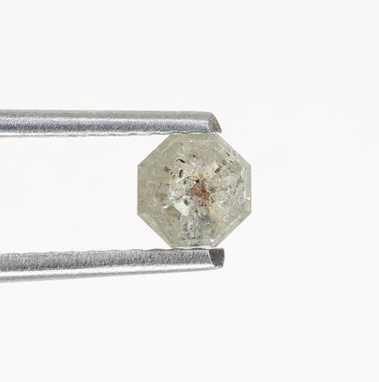 0.45 CT Hexagon Cut Salt and Pepper Diamond - Natural Hexagon Diamond - Salt and Pepper Ring - Gift for Wifey - Gift for mother - jewelry