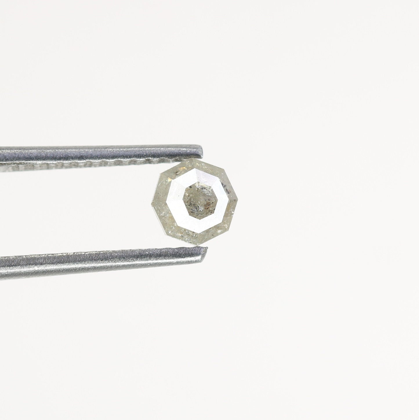 0.45 CT Hexagon Cut Salt and Pepper Diamond - Natural Hexagon Diamond - Salt and Pepper Ring - Gift for Wifey - Gift for mother - jewelry