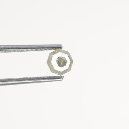 0.45 CT Hexagon Cut Salt and Pepper Diamond - Natural Hexagon Diamond - Salt and Pepper Ring - Gift for Wifey - Gift for mother - jewelry