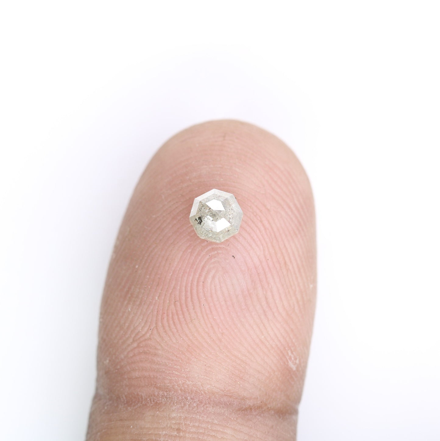 0.45 CT Hexagon Cut Salt and Pepper Diamond - Natural Hexagon Diamond - Salt and Pepper Ring - Gift for Wifey - Gift for mother - jewelry