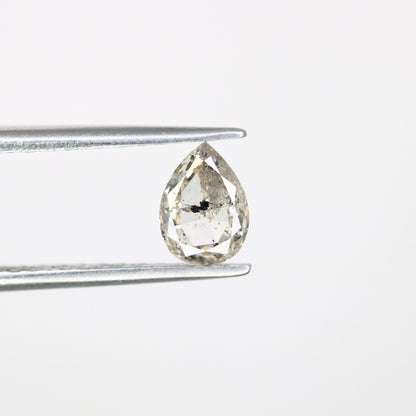 Loose Pear Light Grey Salt and Pepper Diamond for Engagement Ring | Unique Diamond for Gold Ring | Rustic Jewelry Gemstone