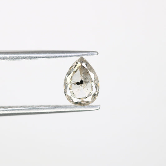 Loose Pear Light Grey Salt and Pepper Diamond for Engagement Ring | Unique Diamond for Gold Ring | Rustic Jewelry Gemstone