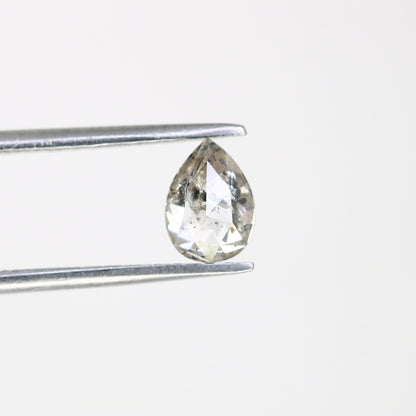 Loose Pear Light Grey Salt and Pepper Diamond for Engagement Ring | Unique Diamond for Gold Ring | Rustic Jewelry Gemstone
