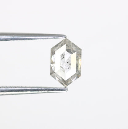0.69 CT Hexagon Cut Salt and Pepper Diamond - Natural Hexagon Diamond - Salt and Pepper Ring - Gift for Wifey - Gift for mother - jewelry