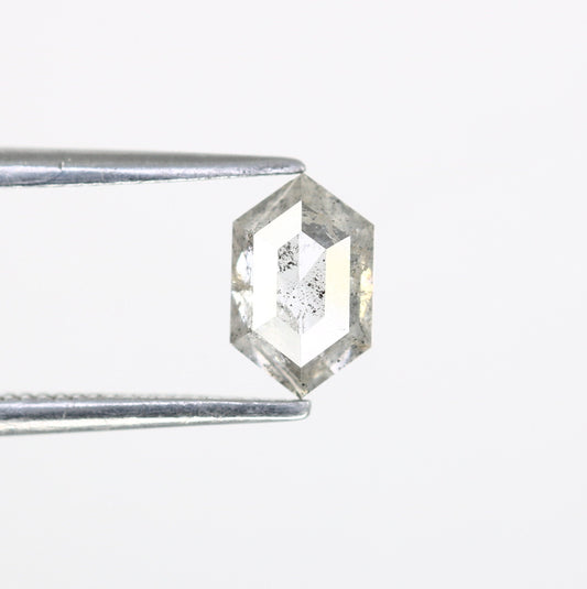 0.69 CT Hexagon Cut Salt and Pepper Diamond - Natural Hexagon Diamond - Salt and Pepper Ring - Gift for Wifey - Gift for mother - jewelry