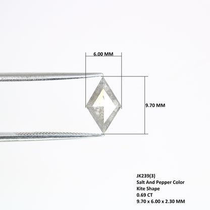 0.69 CT Kite shape Natural Loose Diamond  -Kite Shape Salt and Pepper Diamond - For Salt Pepper Diamond Ring - Sale Offer- Unique Gift