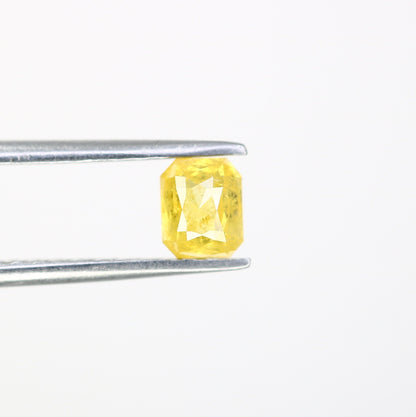 Fancy Yellow Salt and Pepper Emerald Shape Diamond - Natural Loose Emerald Cut Diamond - Emerald Engagement Ring - LABORDAY Offer