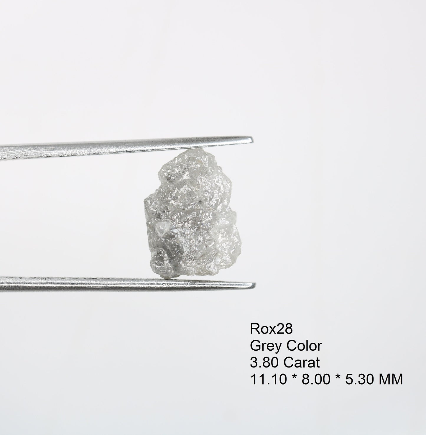3.8Ct Natural Rough Gray Uncut Diamond | For Uncut Rough Diamond Ring | Raw Diamond For Jewelry | Unique Gift | Antique Raw Diamond Gift